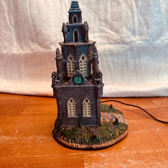 Lemax Spooky Town Halloween Gothic Animated Lighted Building Flying Witch Ghost - Picture 3 of 5